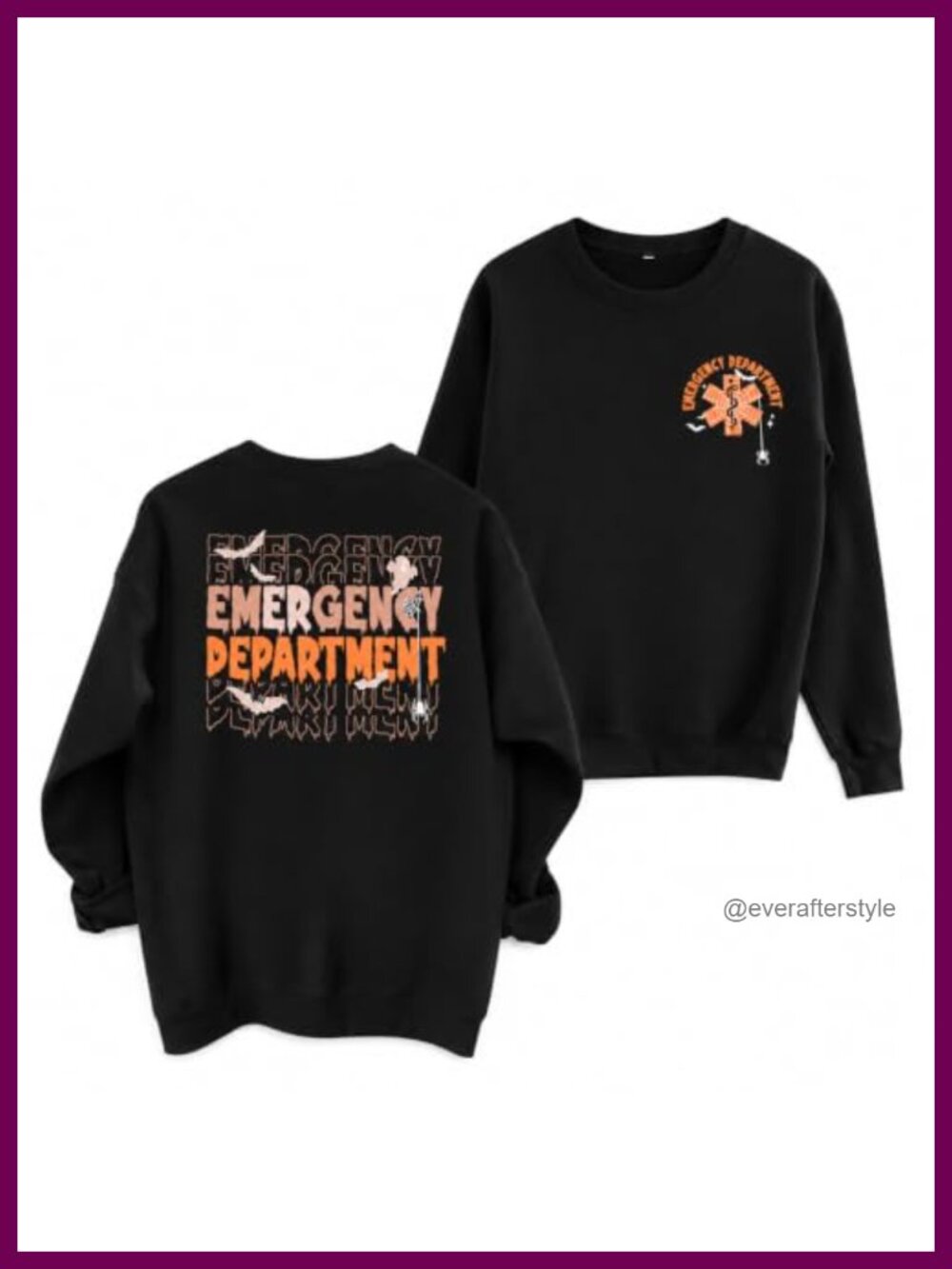 Women Halloween Sweatshirt Emergency Department ER Nurse Spooky Season Crewneck